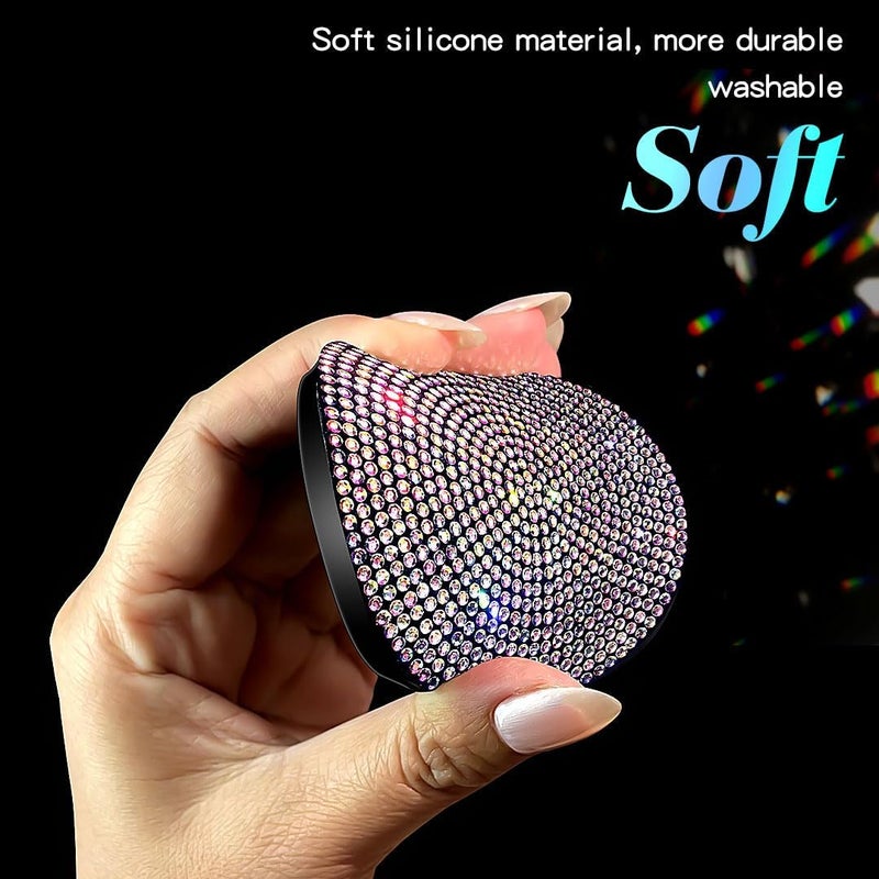 Murimt 2 PCS Universal Vehicle Bling Cup Holder Insert Coaster Car Interior Accessories,2.75 inch Silicone Anti Slip Crystal Rhinestone Car Coaster(Colorful) - Image 4